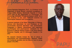 Additional: Prof Juvenal Balegamire